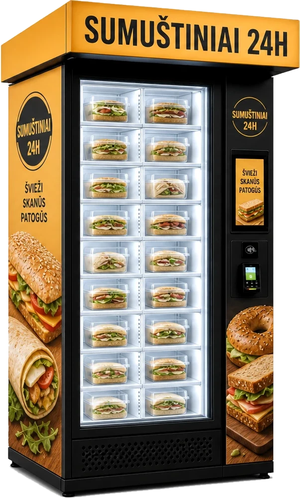 SandwichVend — sumuštinių, bagelių ir wrapų automatai
