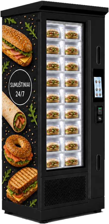 SandwichVend vidaus pardavimo automatas – sumuštinių, bagelių ir wrapų automatai